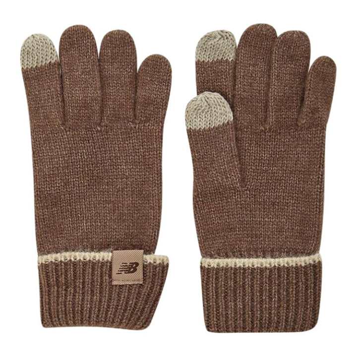 New Balance New Balance Acrylic, Polyester, Nylon, Wool Knit Gloves Kids' Brown