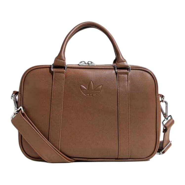 Adidas Originals Trefoil Pu Briefcase, Shoulder Bag, Crossbody Bag, Handbag Women's Soft Brown