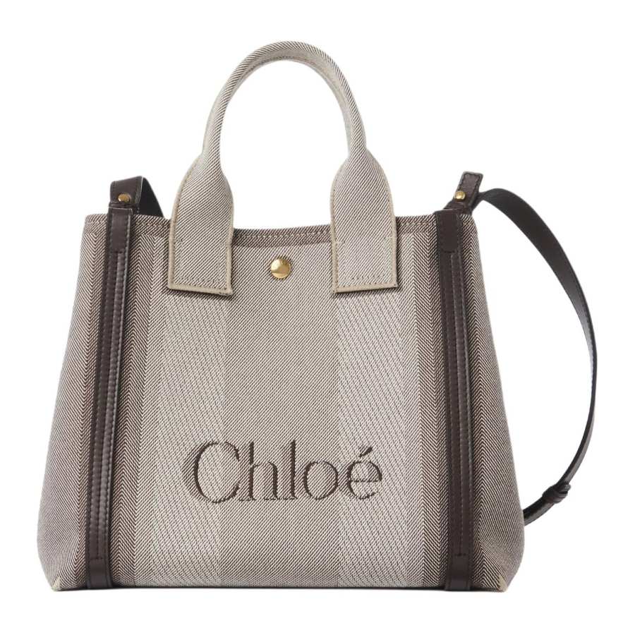 Chloé Chloe Cotton Tote Bag, Shopping Bag, Shoulder Bag, Crossbody Bag, Handbag Small Women's Cole Brown