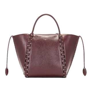 Alaia Litchi Grain Leather Handbag Women's Chocolate