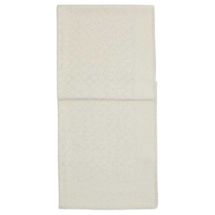 COACH COACH Sheep Wool Knit Scarves Unisex White