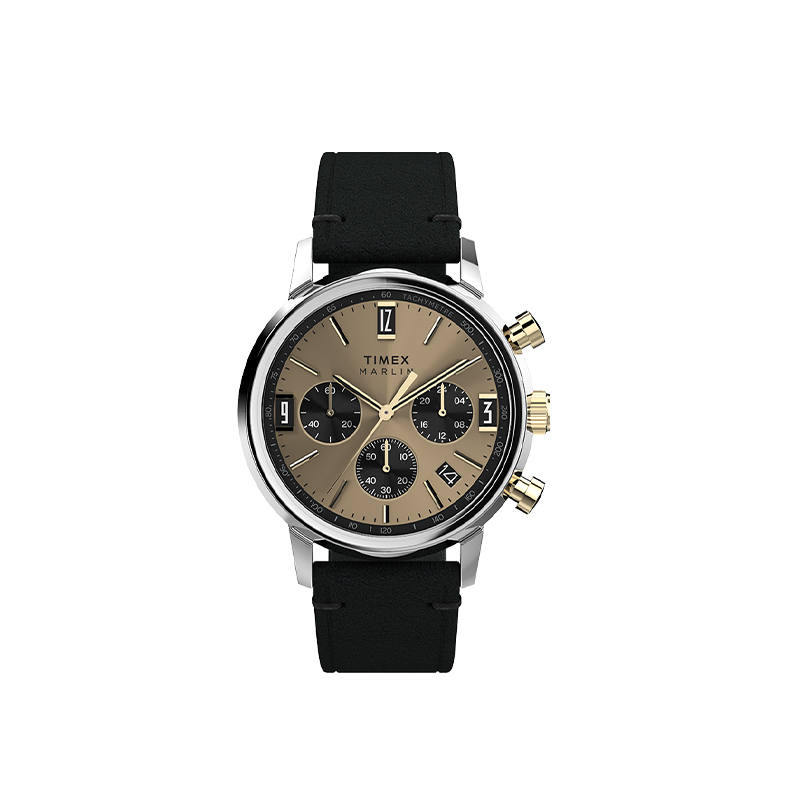 TIMEX Marlin Wrist Watches Quartz Movement Leather Strap 40 Gold Dial Unisex