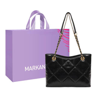 MARKANGARO Pu Shoulder Bag Regular Unisex Black/Barley Tea/Cinnamon Cameo Brown
