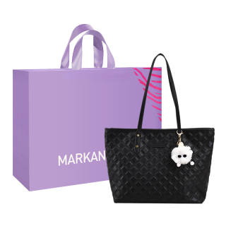 MARKANGARO Pu Tote Women's Black/White/Pink
