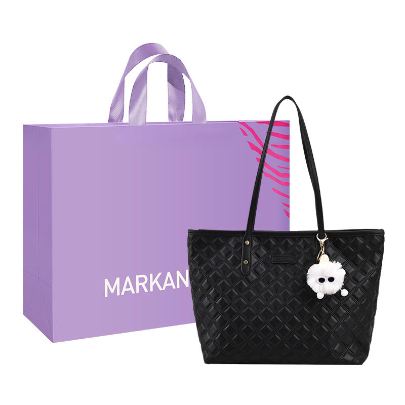 MARKANGARO Pu Tote Women's Black/White/Pink