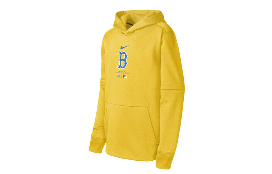 Nike Nike x MLB Sweatshirt Letter Logo Print Fleece Lined Casual Hooded Long Sleeved Lemon Teenagers