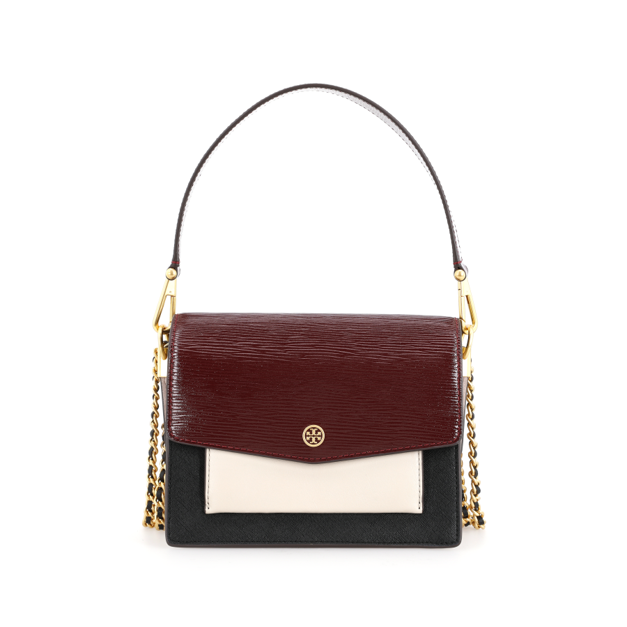 TORY BURCH Robinson Leather Crossbody One Shoulder Handbag Medium Women's Brown Red