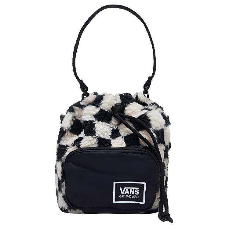 Vans Vans Polyester Plush Bag, One Shoulder Handbag Regular Unisex Black White