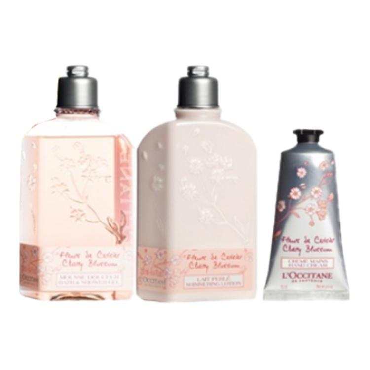 LOCCITANE Sweet Cherry Blossom Care Kits Soothing Skin Aromatic Effect Three Piece Set