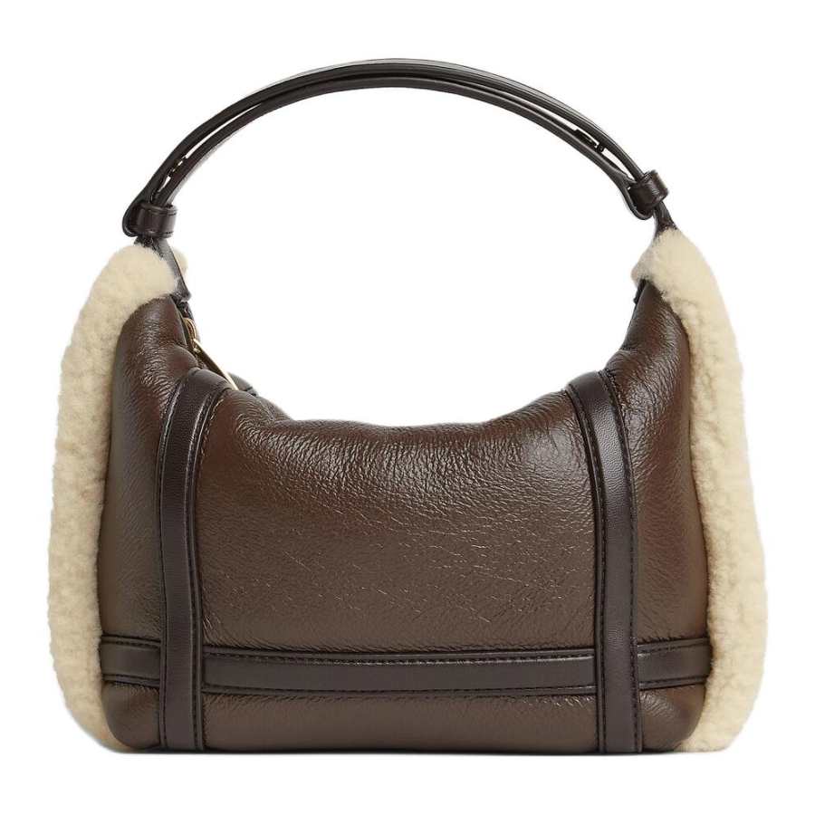 Bottega Veneta Merino Wool With Sheepskin Handbag Mini Women's Light Brown & Teddy Yellow