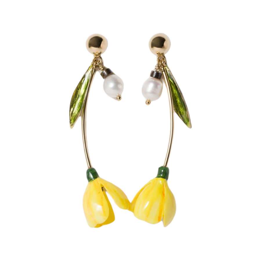 MIU MIU Resin Earrings Women's Yellow