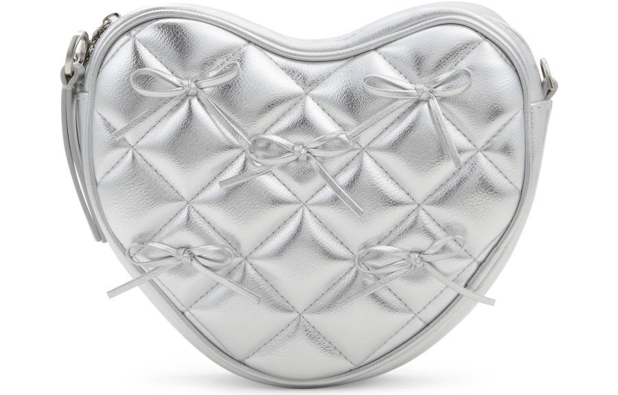 CHARLES&KEITH Charles & Keith Pu Heart Bag Crossbody Bags Small Women's Silver/Pink