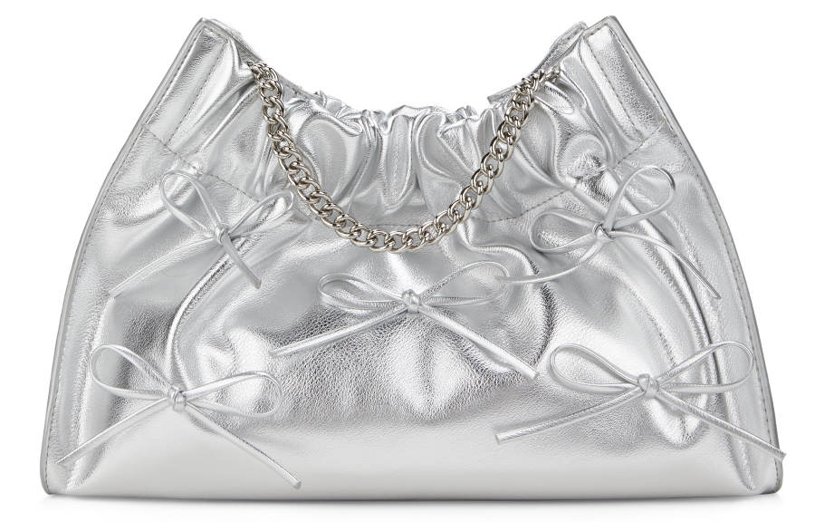 CHARLES&KEITH Charles & Keith PU Polyurethane Crossbody Bag, Shoulder Bag Large Women's Noir Black/Silver