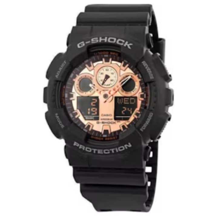 CASIO CASIO Men Liquid Crystal/Analog Dual Display Series Gold Watch GA-100MMC-1A