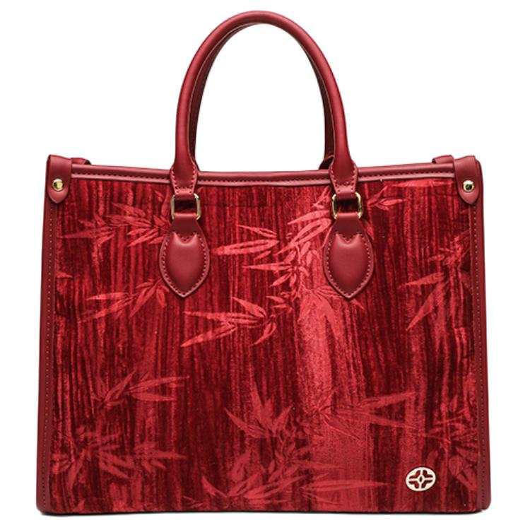 PAYOT Fabric With Microfiber Synthetic Leather Handbag Large Women's Burgundy