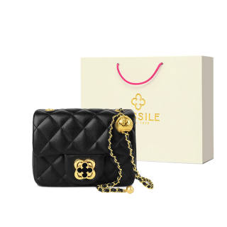 CASSILE Cow Leather Shoulder Bag Small Women's Black