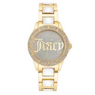 Juicy Couture JUZI Wrist Watches Quartz Movement Steel Strap 38mm Gray Dial Women's Watch 30m Water Resistant