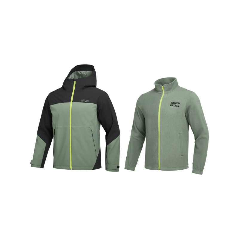 Skechers Windbreaker Jackets Men's Agave Green/035Z Hooded Moderate