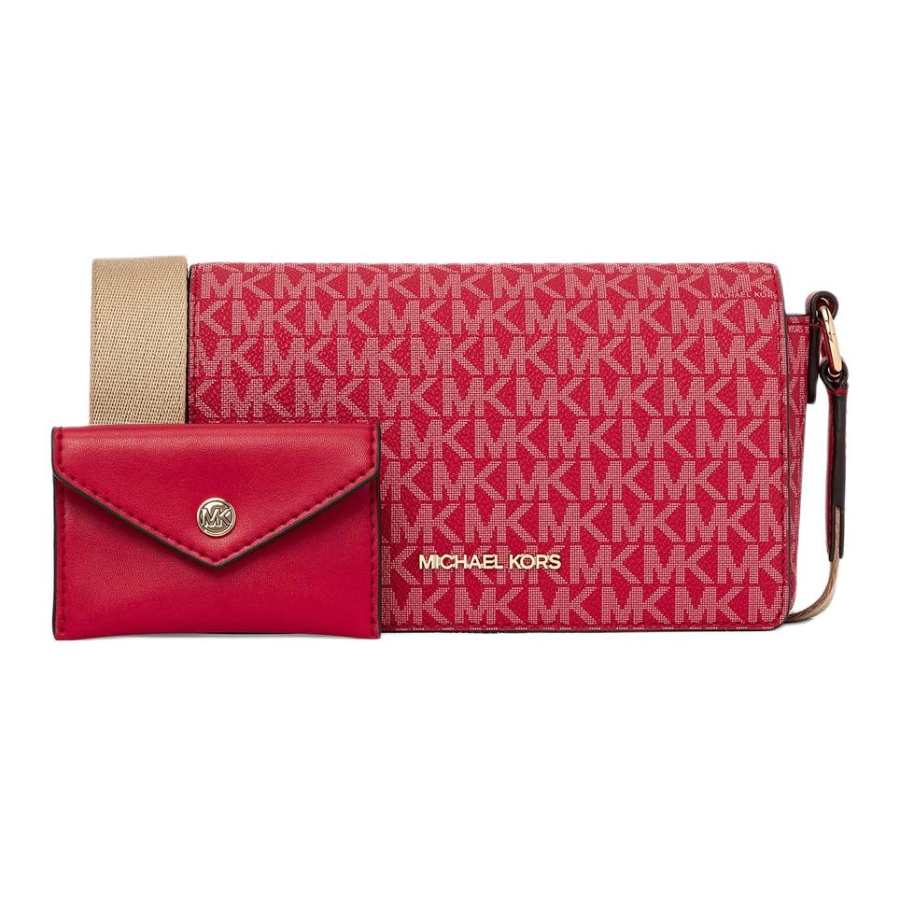MICHAEL KORS Vincent Coated Canvas Combo Bag, Crossbody Bag, Shoulder Bag Small Women's Bright Red