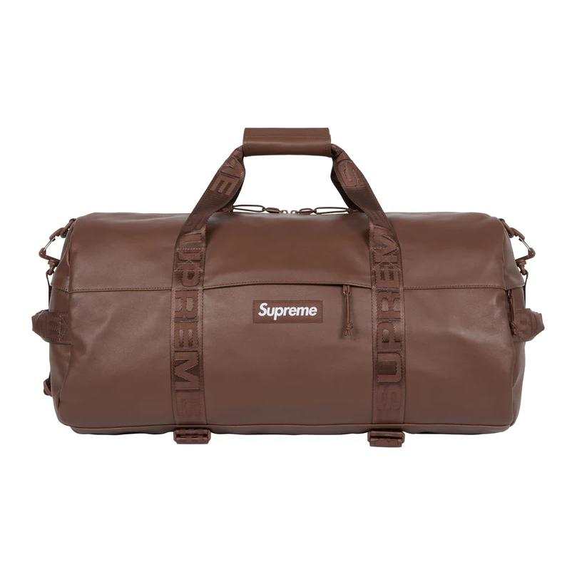 Supreme Supreme Cow Leather Travel Bag Unisex Earth Tone