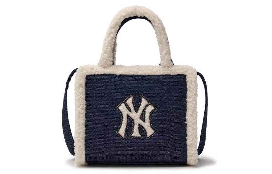 MLB Sherpa Tote Bag, Crossbody Bag, Shoulder Bag, Shopping Bag, Handbag Regular Unisex Dark Marine Blue
