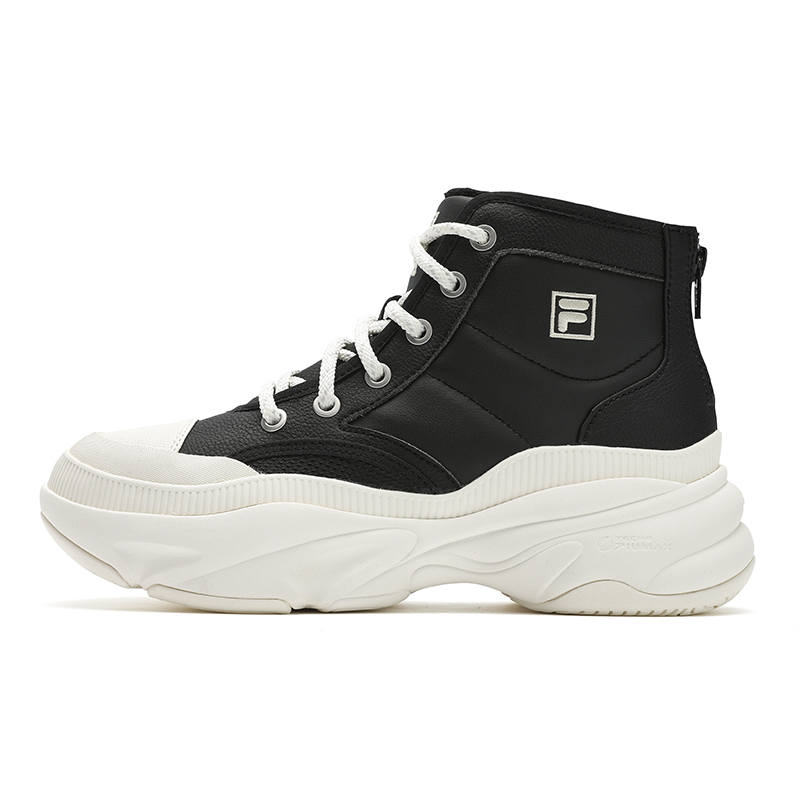 FILA BREAD Comfortable Mid top Chunky Sneakers Women's Black White