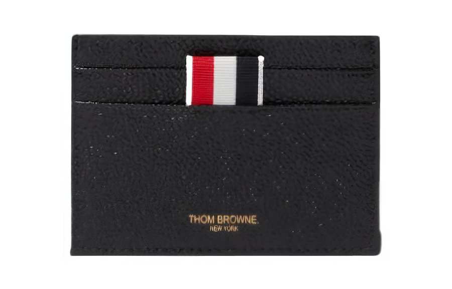 THOM BROWNE pebbled-leather card holder