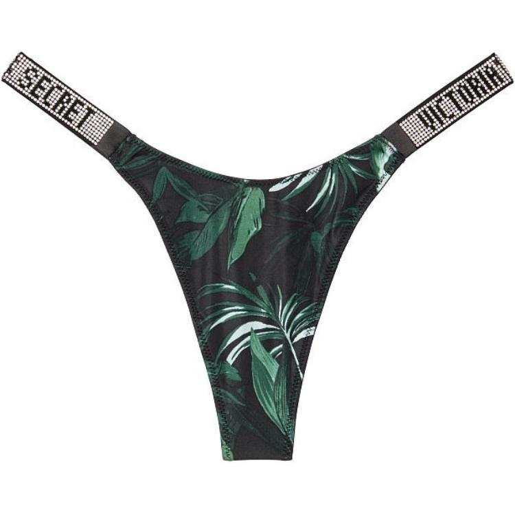 Victoria's Secret Thong Women's 1 Pack Green Print