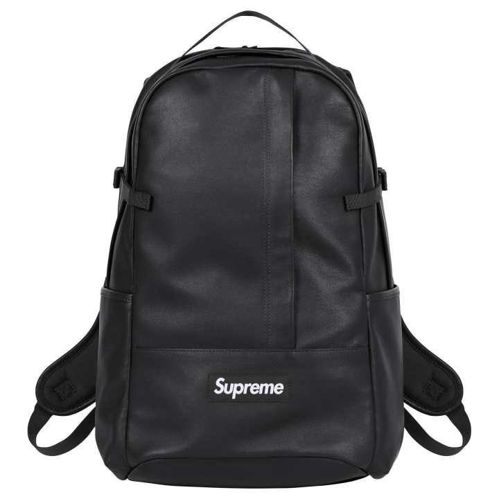 Supreme Supreme Cow Leather Backpack Regular Unisex Black