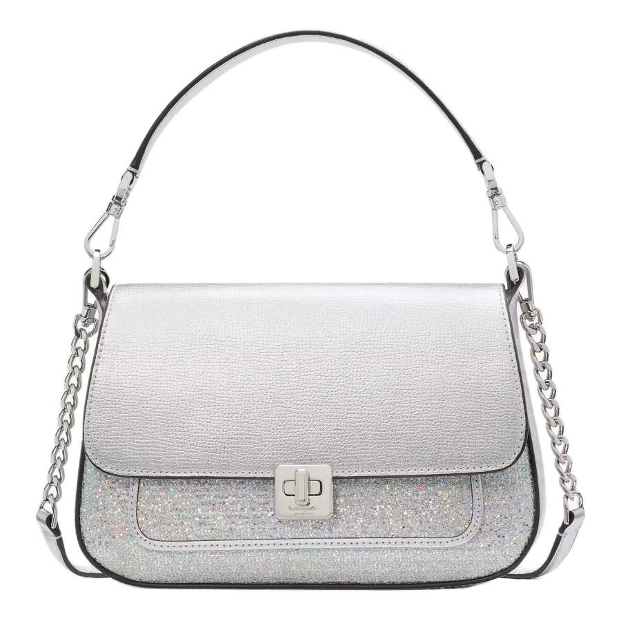 Kate Spade Glitter Fabric Portable Crossbody Bag, Shoulder Bag Small Women's Moonlight