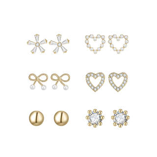 DAISY BEAUTY Silver Needle Stud Earrings Women's