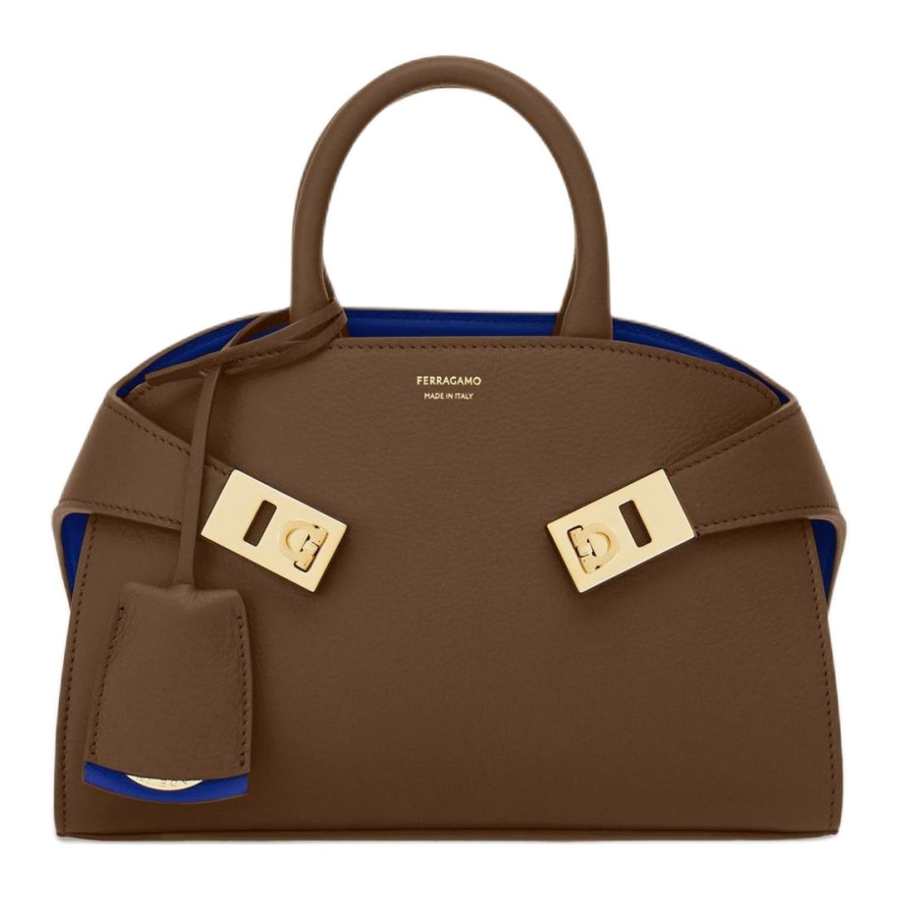 FERRAGAMO Calfskin Shoulder Bag, Crossbody Bag, Handbag Mini Women's Clay