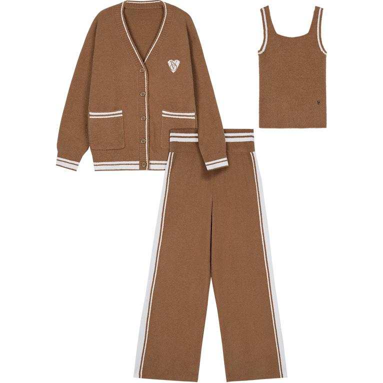 Victoria's Secret THE MIX Pajama Set Women's Caramel Brown