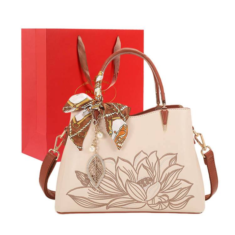 PAYOT Microfiber Synthetic Leather Shoulder Bag, Crossbody Bag, Handbag Regular Women's Apricot & Brown