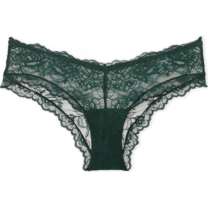 Victoria's Secret Very Sexy Rose Lace High Leg Cheeky Panty/BG Thong Women's 1 Pack Green