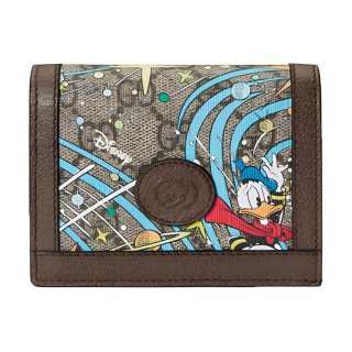 GUCCI Disney Collaboration Canvas With Leather Card Holder Women's Beige/Ebony