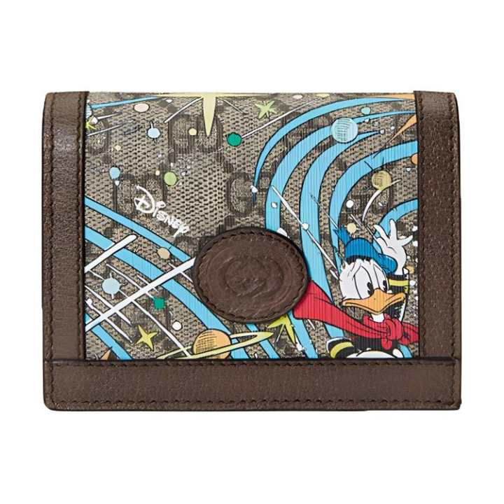 GUCCI GUCCI Disney Collaboration Canvas With Leather Card Holder Women's Beige/Ebony