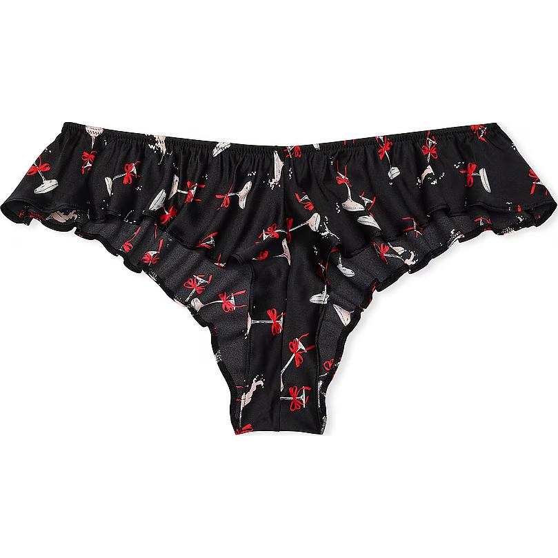 Victoria's Secret Very Sexy Satin Bows Cheeky Panty/Black Underpants Women's 1 Pack Black