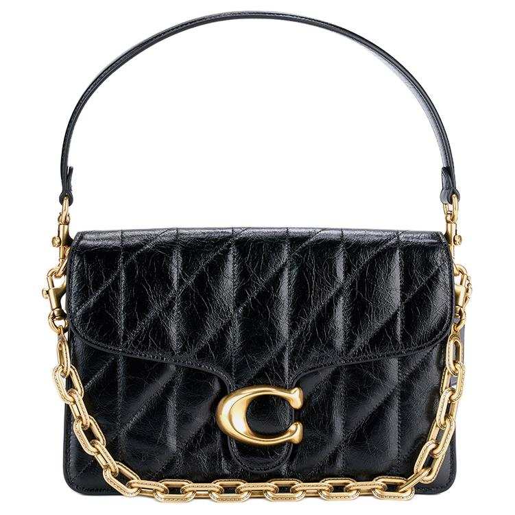 COACH COACH Tabby Cow Leather Shoulder Bag Medium Women's Black