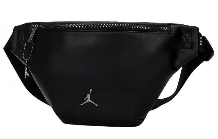 Jordan Jordan Synthetic Leather Sling Bag, Crossbody Bag, Fanny Pack Regular Unisex Pure Black