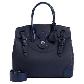 Ralph Lauren Grain Leather Shoulder Bag, Crossbody Bag, Handbag Women's Ink