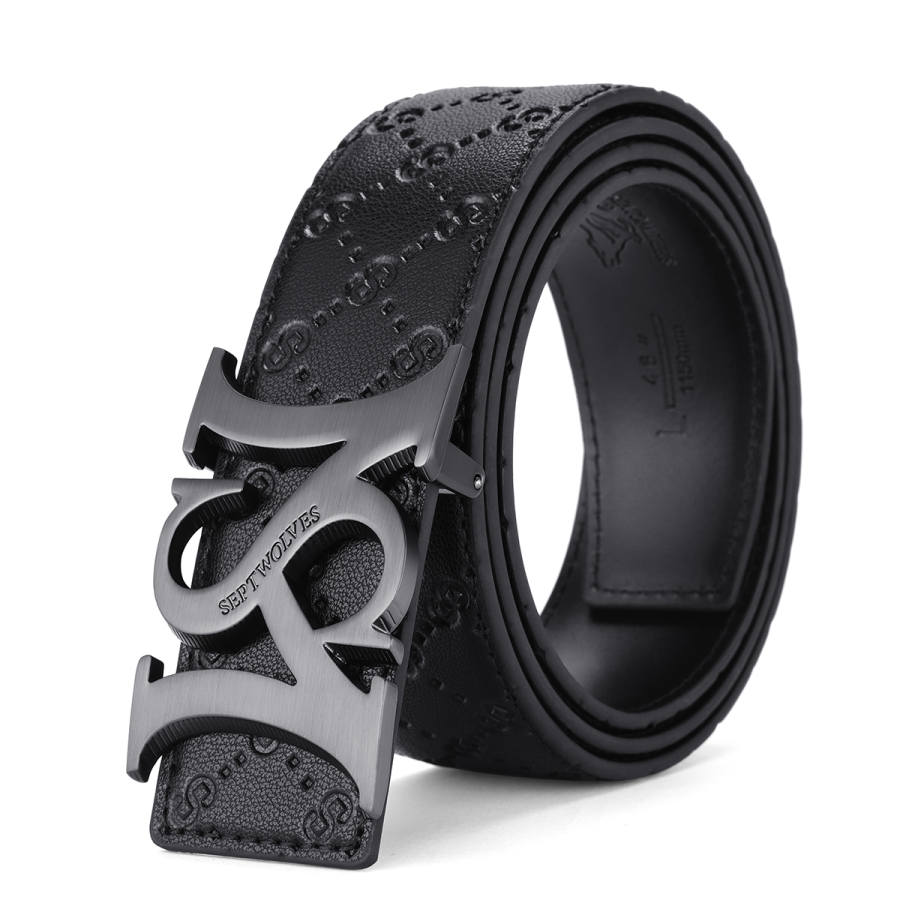 SEPTWOLVES SEPTWOLVES Cow Leather Plate Buckle Belt Men's Width 3.5cm