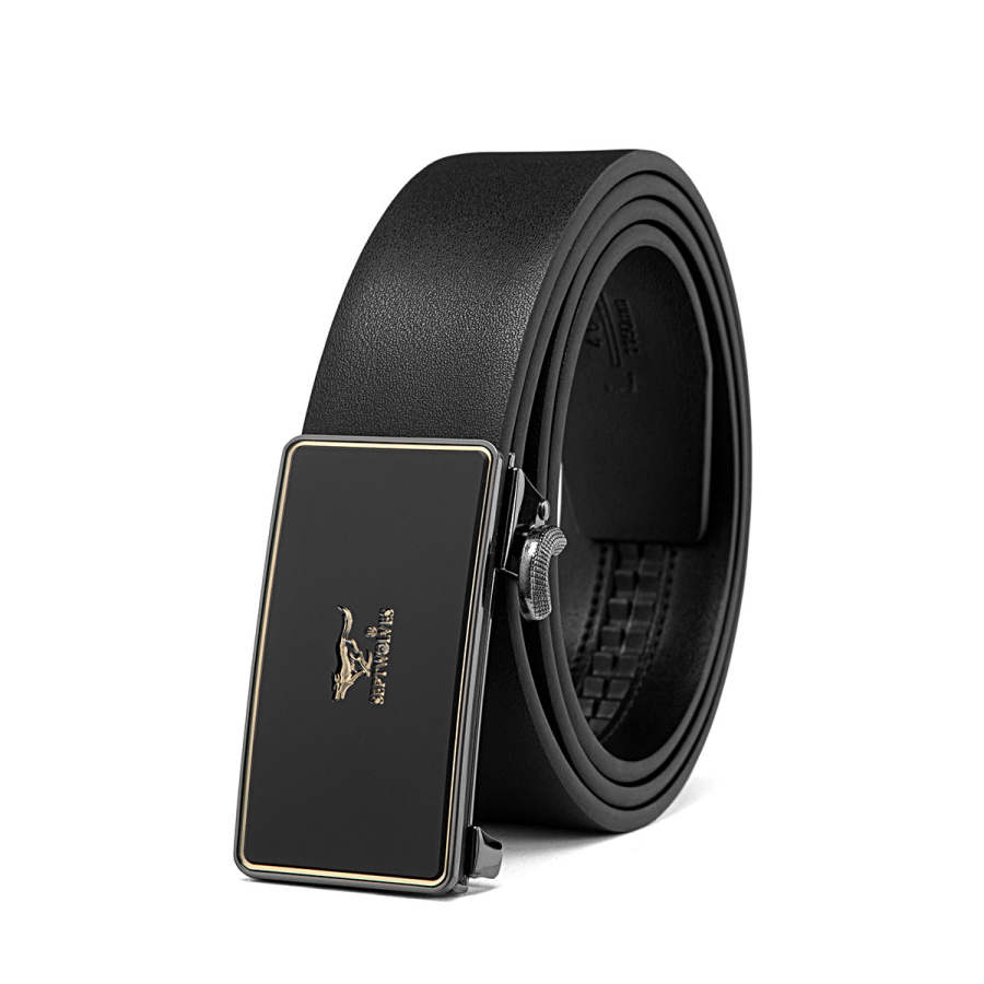 SEPTWOLVES SEPTWOLVES Automatic Buckle Alloy Split Cow Leather Belts Men's Width 3.4cm