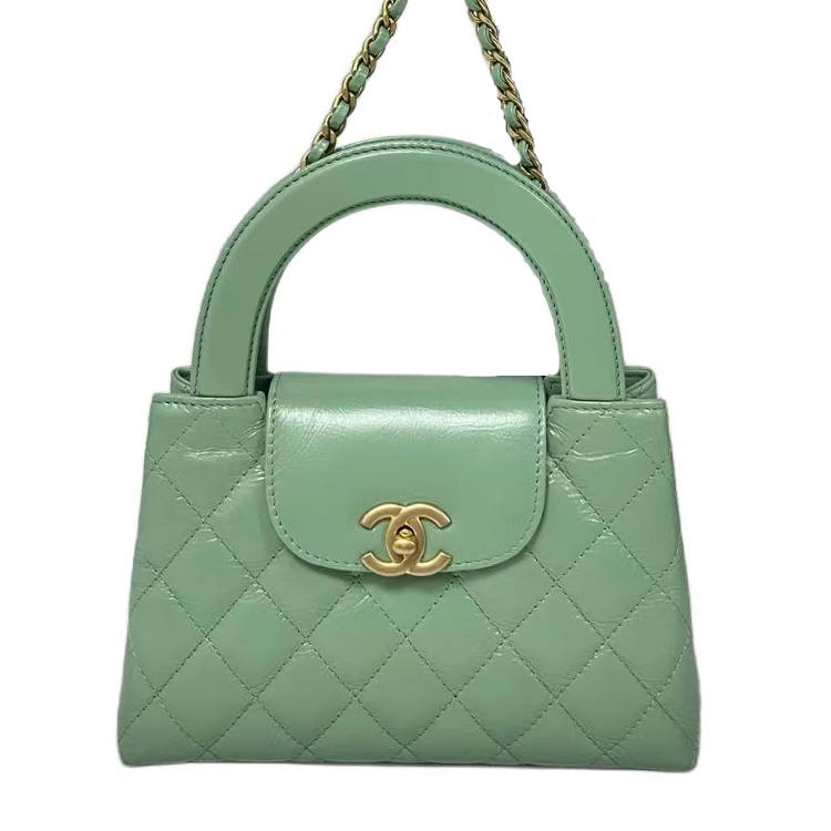 CHANEL Shiny Calfskin Shoulder Bag, Crossbody Bag, Handbag Mini Women's Green