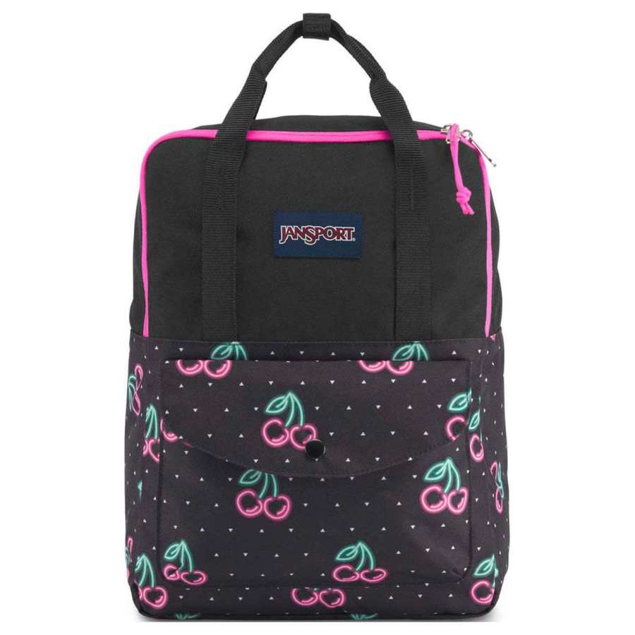 JanSport JanSport Polyester Backpack Medium Unisex Black Purple