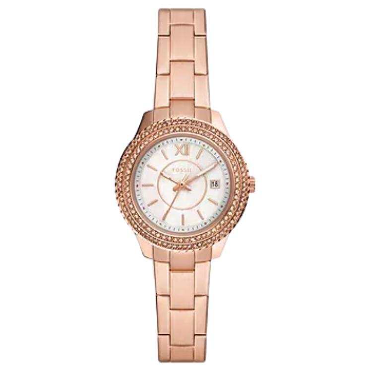 FOSSIL Wrist Watches Quartz Movement Stainless Steel Strap 30mm Mother of Pearl Color Watch Dial Women's Watch