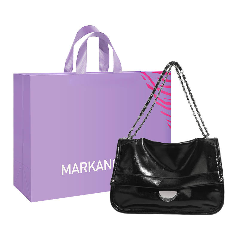 MARKANGARO Pu Crossbody Bag, Shoulder Bag Unisex Black/Ecru