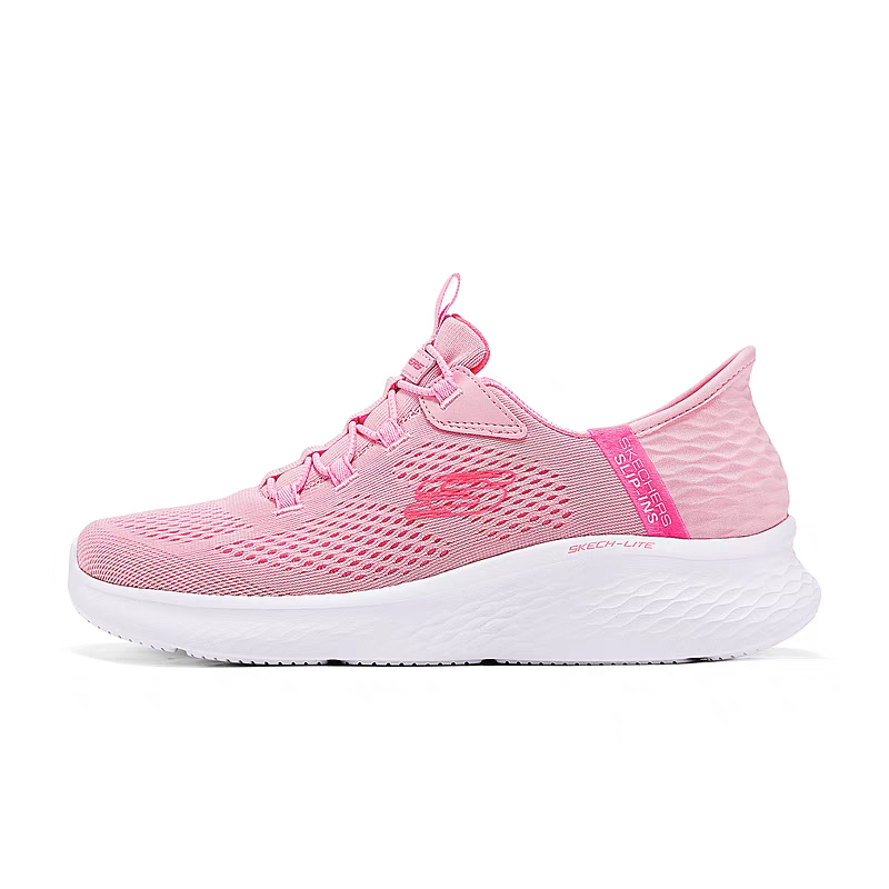 Skechers Abrasion Resistant Rebound Low top Casual Shoes Women's Light Pink
