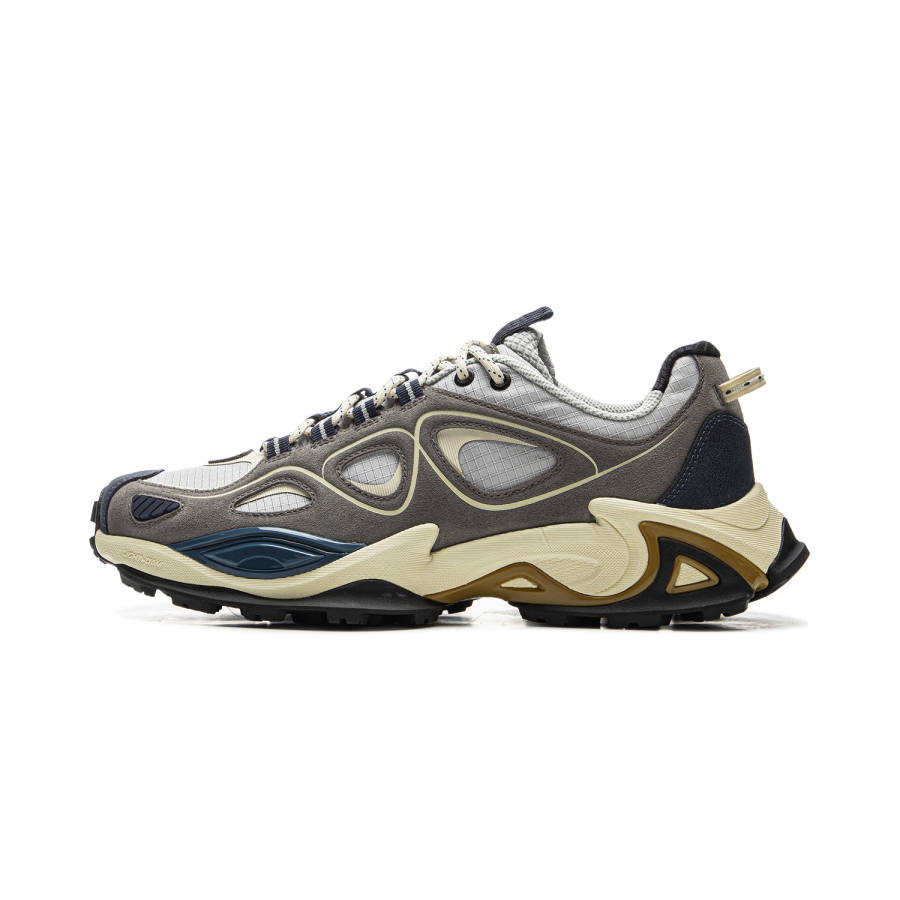 Li-Ning Li Ning Slip Resistant Rebound Mid top Casual Shoes Unisex Gray Blue