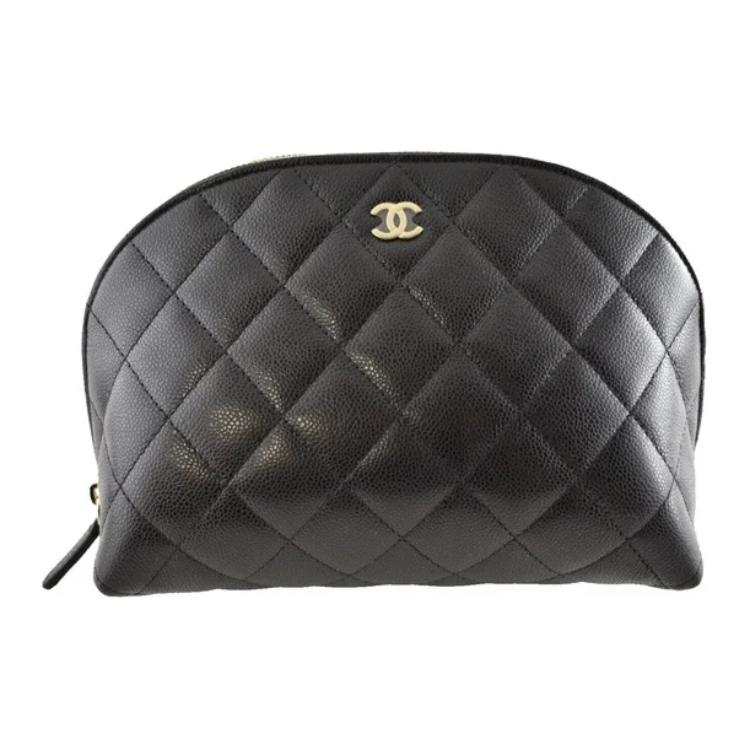 CHANEL Grain Calfskin Clutch Medium Women's Black